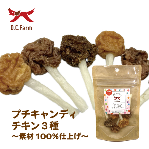 犬 おやつ プチキャンディ チキン3種 ～素材100％仕上げ～ クラフト包